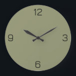 Dark Sage Green 91946E Colour - Option to Add Name Large Clock<br><div class="desc">Add a name, initials or some text, or keep the colour alone. Colour coordinates with other items in the store based on the name and the HEX code (six-digit hex triplet) shown. Use this code to mix, match and customise any other item to go with this, or to add to...</div>
