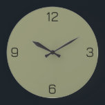 Dark Sage Green 91946E Colour - Option to Add Name Large Clock<br><div class="desc">Add a name, initials or some text, or keep the colour alone. Colour coordinates with other items in the store based on the name and the HEX code (six-digit hex triplet) shown. Use this code to mix, match and customise any other item to go with this, or to add to...</div>