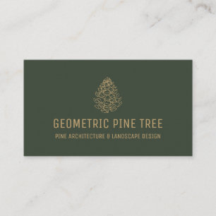 Dark Sage Green Beige Forest Tree Rustic Pine Cone Business Card