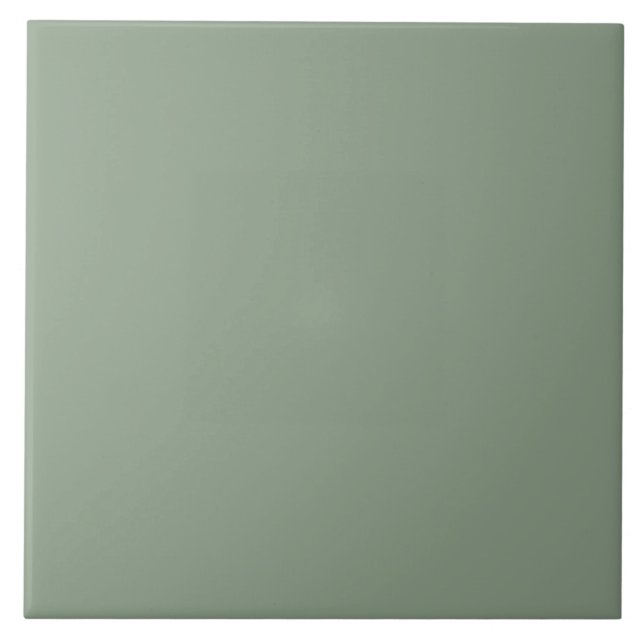 Dark Sage Green Ceramic Tile. Tile (Front)