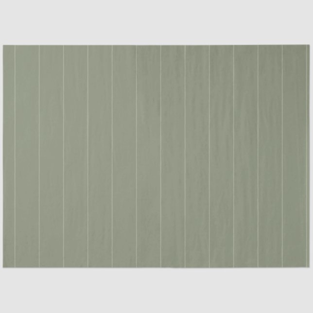 Dark Sage Green Pin Striped Tissue Paper (Front)