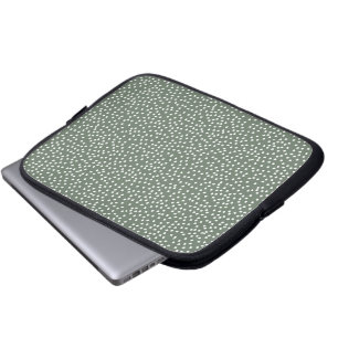 dark sage green polka dot laptop sleeve