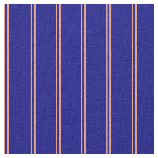 Dark Salmon and Blue Coloured Pattern Fabric (Close Up)