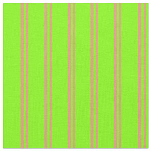 Dark Salmon and Chartreuse Coloured Lines Fabric