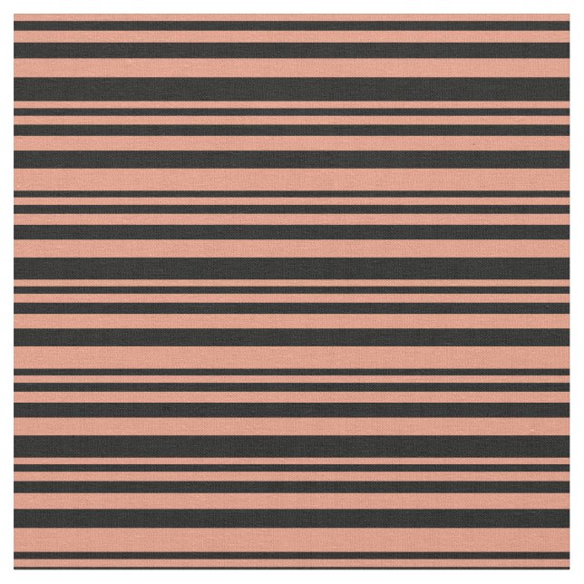 Dark Salmon & Black Coloured Pattern Fabric (Close Up)