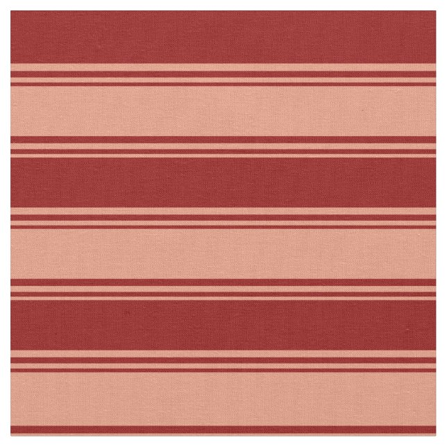 Dark Salmon & Dark Red Lined/Striped Pattern Fabric (Close Up)