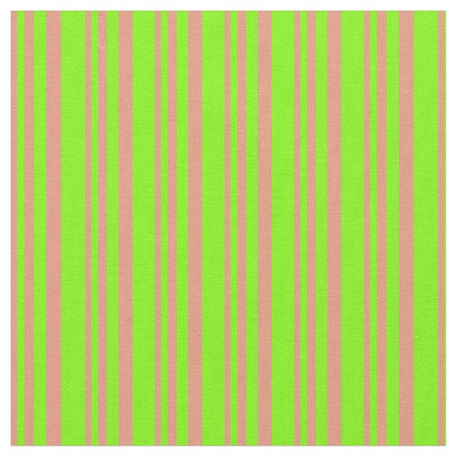 Dark Salmon & Green Pattern Fabric (Close Up)
