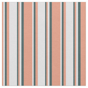Dark Salmon, Lavender, and Dark Slate Grey Lines Fabric