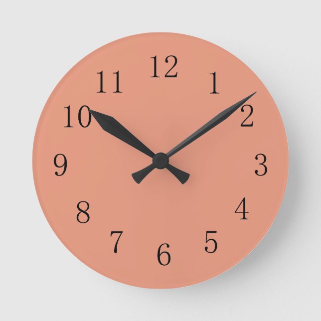 Dark Salmon Round (Medium) Wall Clock (Front)