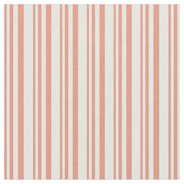 Dark Salmon & White Coloured Pattern Fabric (Close Up)