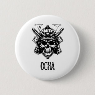 Dark Samurai Skull Kabuto 6 Cm Round Badge