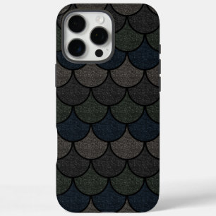 Dark Scalloped Dragon Scale Pattern iPhone 16 Pro Max Case