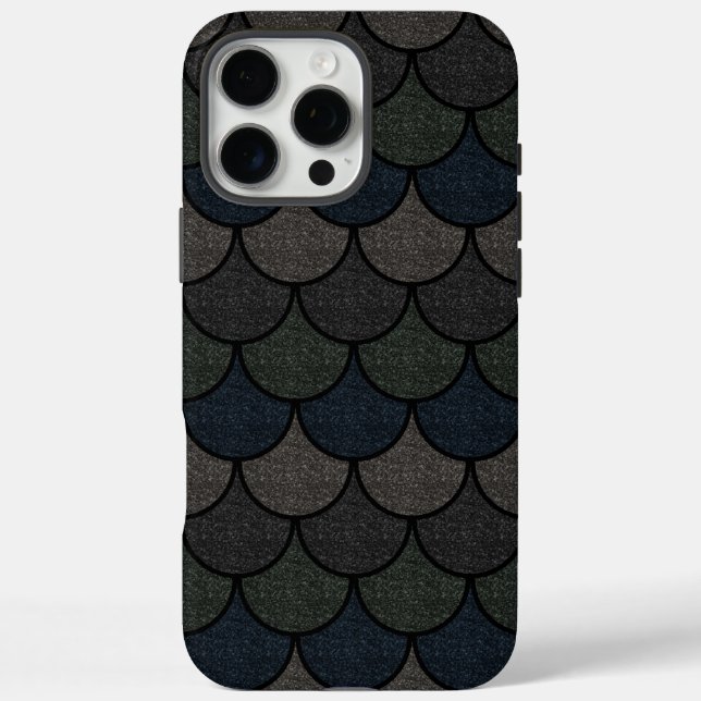 Dark Scalloped Dragon Scale Pattern Case-Mate iPhone Case (Back)