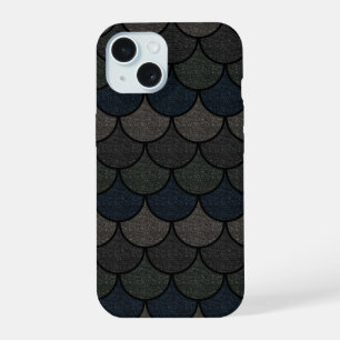 Dark Scalloped Dragon Scale Pattern iPhone 15 Case