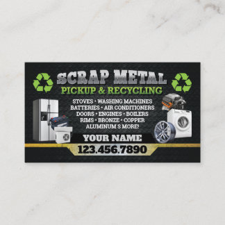 Dark Scrap Metal Recycle Business Card - Bilingual