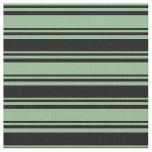 Dark Sea Green and Black Coloured Lined Pattern Fabric