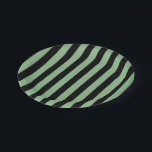 Dark Sea Green and Black Large Size Stripes Paper Plate<br><div class="desc">Dark sea green and black large size stripes pattern,  a simple but elegant design</div>