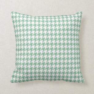 Dark Sea Green Houndstooth Cushion