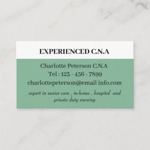Dark Sea Green Simple CNA Business Card