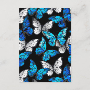 Dark Seamless Pattern with Blue Butterflies Morpho Advice Card