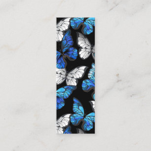 Dark Seamless Pattern with Blue Butterflies Morpho Calling Card