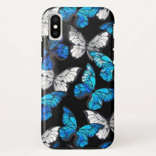 Dark Seamless Pattern with Blue Butterflies Morpho Case-Mate iPhone Case