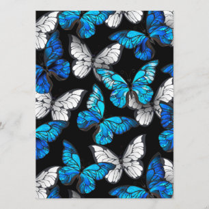 Dark Seamless Pattern with Blue Butterflies Morpho Programme