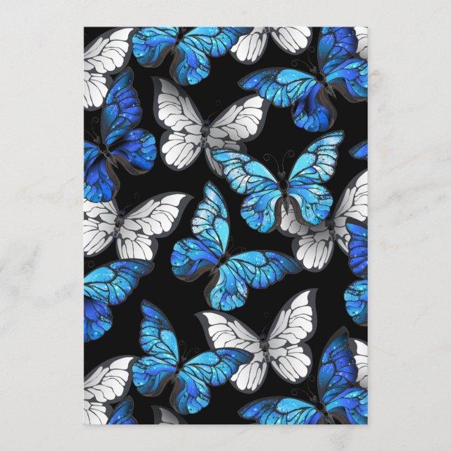 Dark Seamless Pattern with Blue Butterflies Morpho Programme (Front)