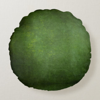 Dark Shadow Grunge Background - Green Round Cushion