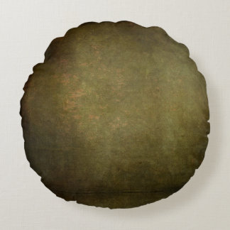 Dark Shadow Grunge Background - Sepia Round Cushion