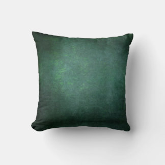 Dark Shadow Grunge Background - Teal Green Cushion