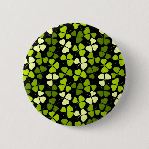 Dark Shamrock Pattern Green & Black 6 Cm Round Badge