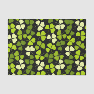 Dark Shamrock Pattern Green & Black Tissue Paper