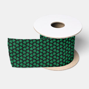 Dark Shamrocks Night Satin Ribbon