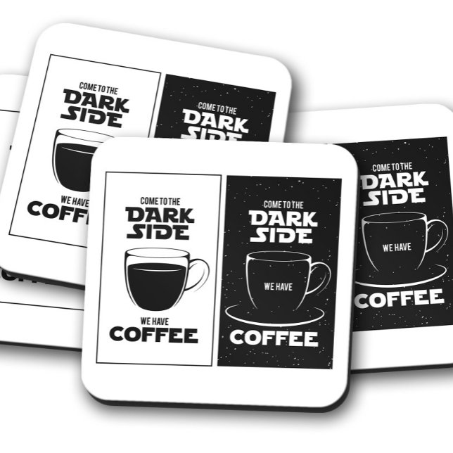 Dark Side Coffee | Bold Coffee Cork Coaster Set (Creator Uploaded)
