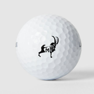 Dark Silhouette Ram in Black Ink Golf Balls
