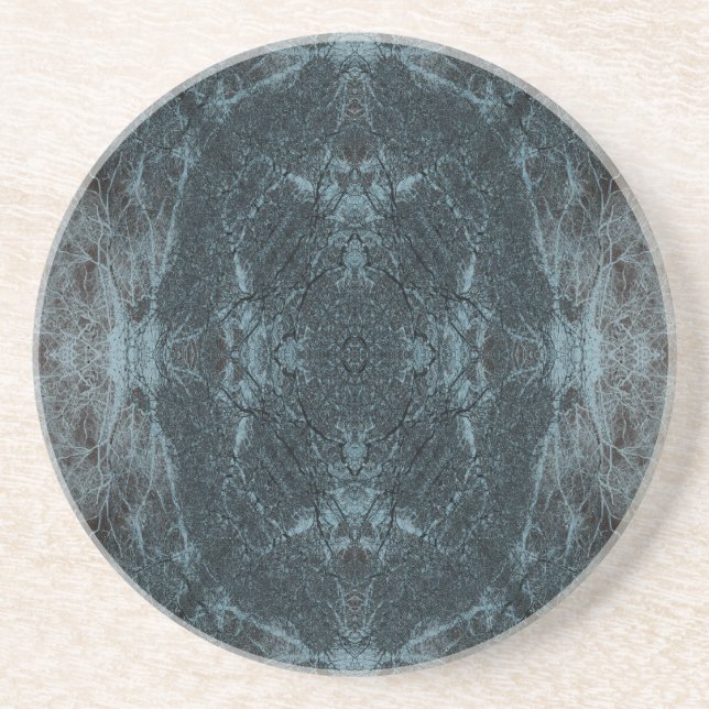 Dark silhouetted tree pattern coaster (Front)