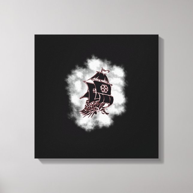 Dark Skies Pirate Ship Wrapped Canvas (Front)