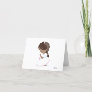 Dark Skin Girl Holy Communion Thank You Cards