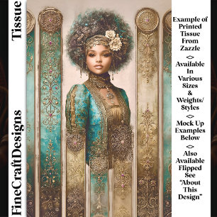 Dark Skin Woman, Baroque Panels DY1R Decoupage Tissue Paper