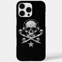 Dark Skull DJ Headphones iPhone 16 Pro Max Case