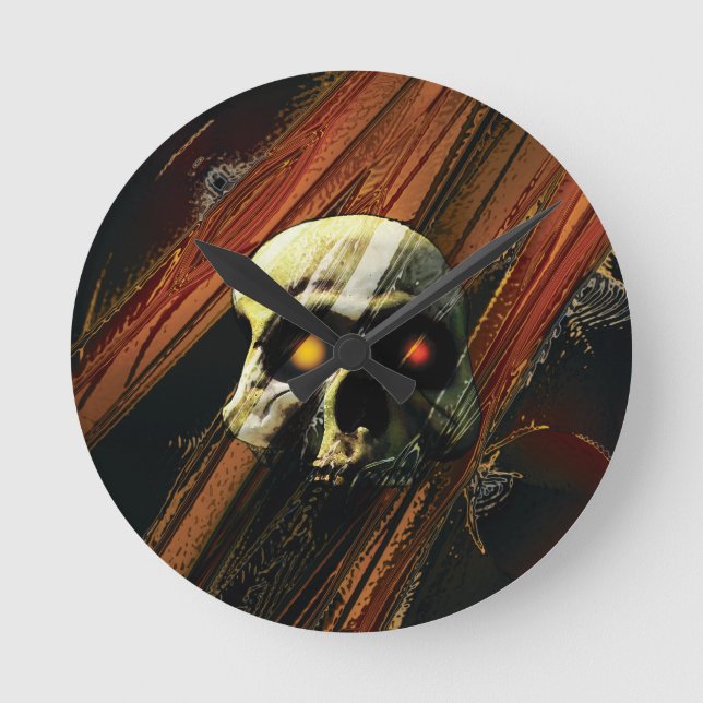 Dark Skull Round Clock (Front)