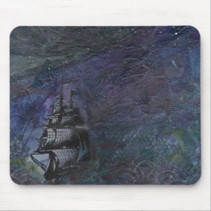 Dark Sky Ship Collage Mousepad