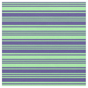 Dark Slate Blue and Green Coloured Striped Pattern Fabric