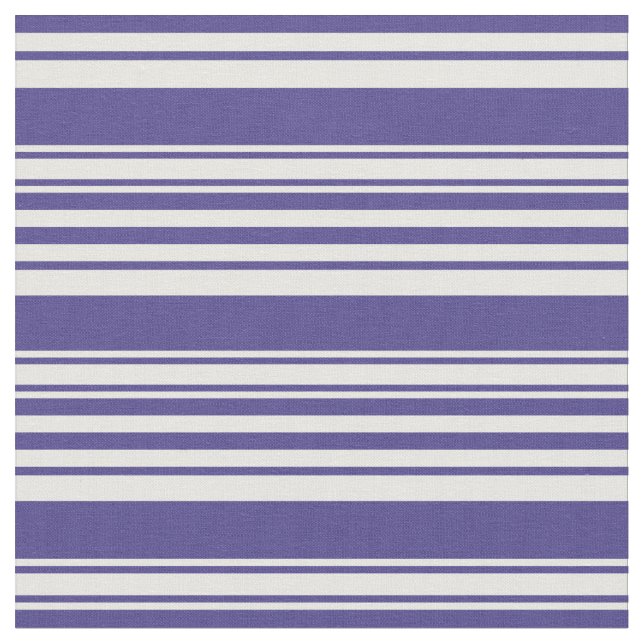 Dark Slate Blue and Mint Cream Striped Pattern Fabric (Close Up)