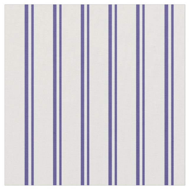 Dark Slate Blue and Mint Cream Stripes Fabric (Close Up)