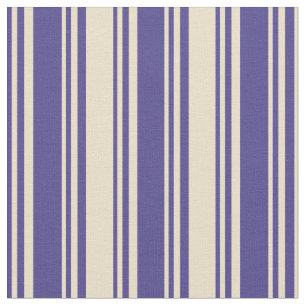 Dark Slate Blue and Tan Lines/Stripes Pattern Fabric