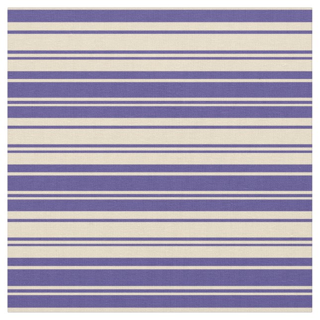 Dark Slate Blue and Tan Striped Pattern Fabric (Close Up)