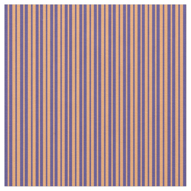 Dark Slate Blue & Brown Coloured Striped Pattern Fabric (Close Up)