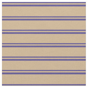 Dark Slate Blue & Tan Coloured Lines Fabric